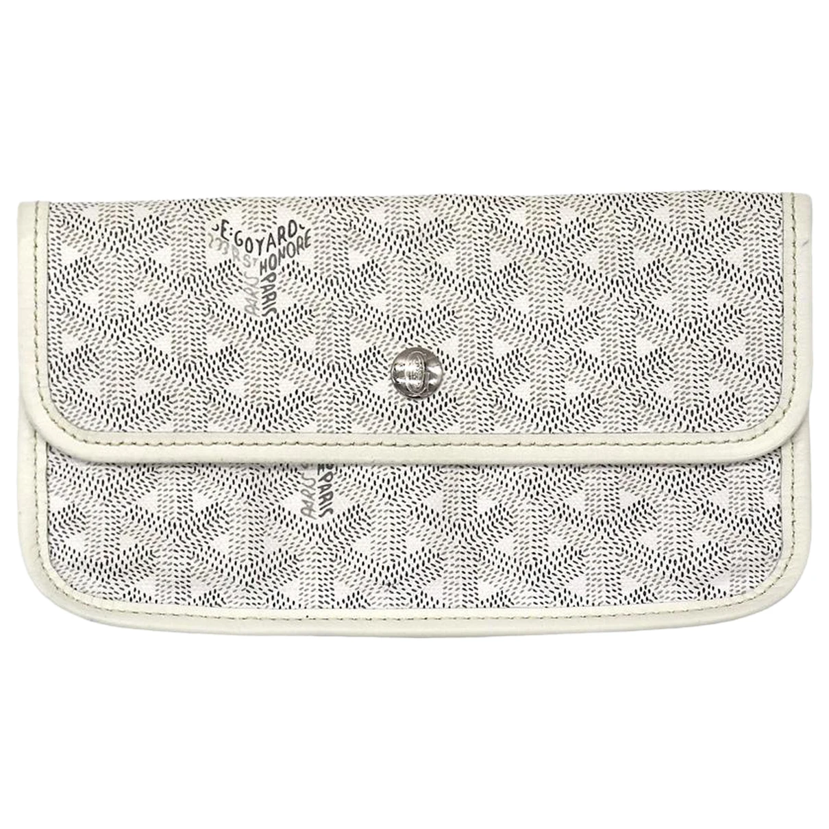 Pre-owned Goyard Leather Card Wallet In White