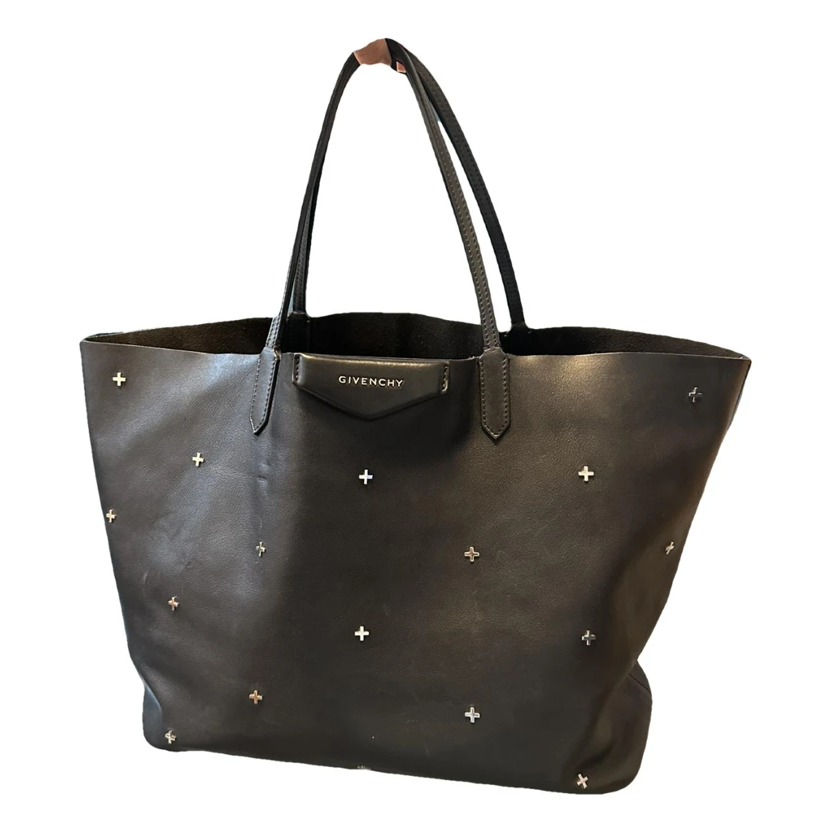 Pre-owned Givenchy Antigona Leather Tote In Black