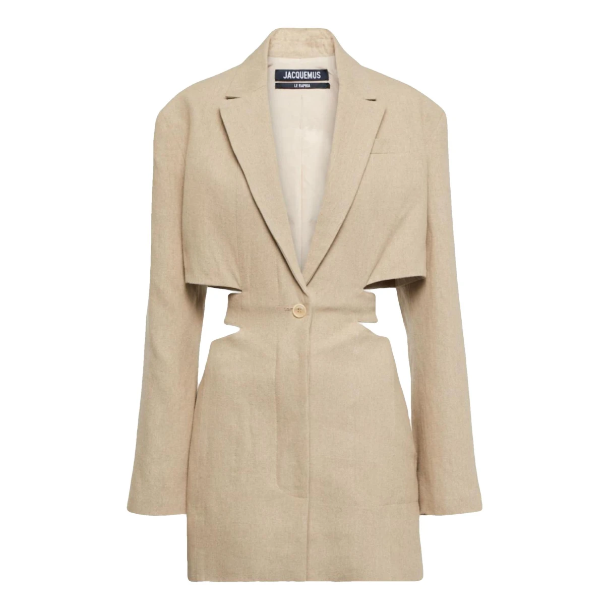 Pre-owned Jacquemus Linen Mini Dress In Beige