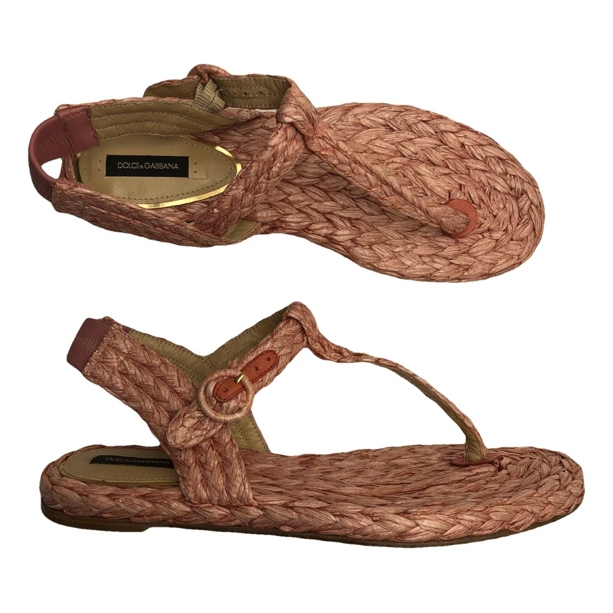 Pre-owned Dolce & Gabbana Cloth Sandal In Pink