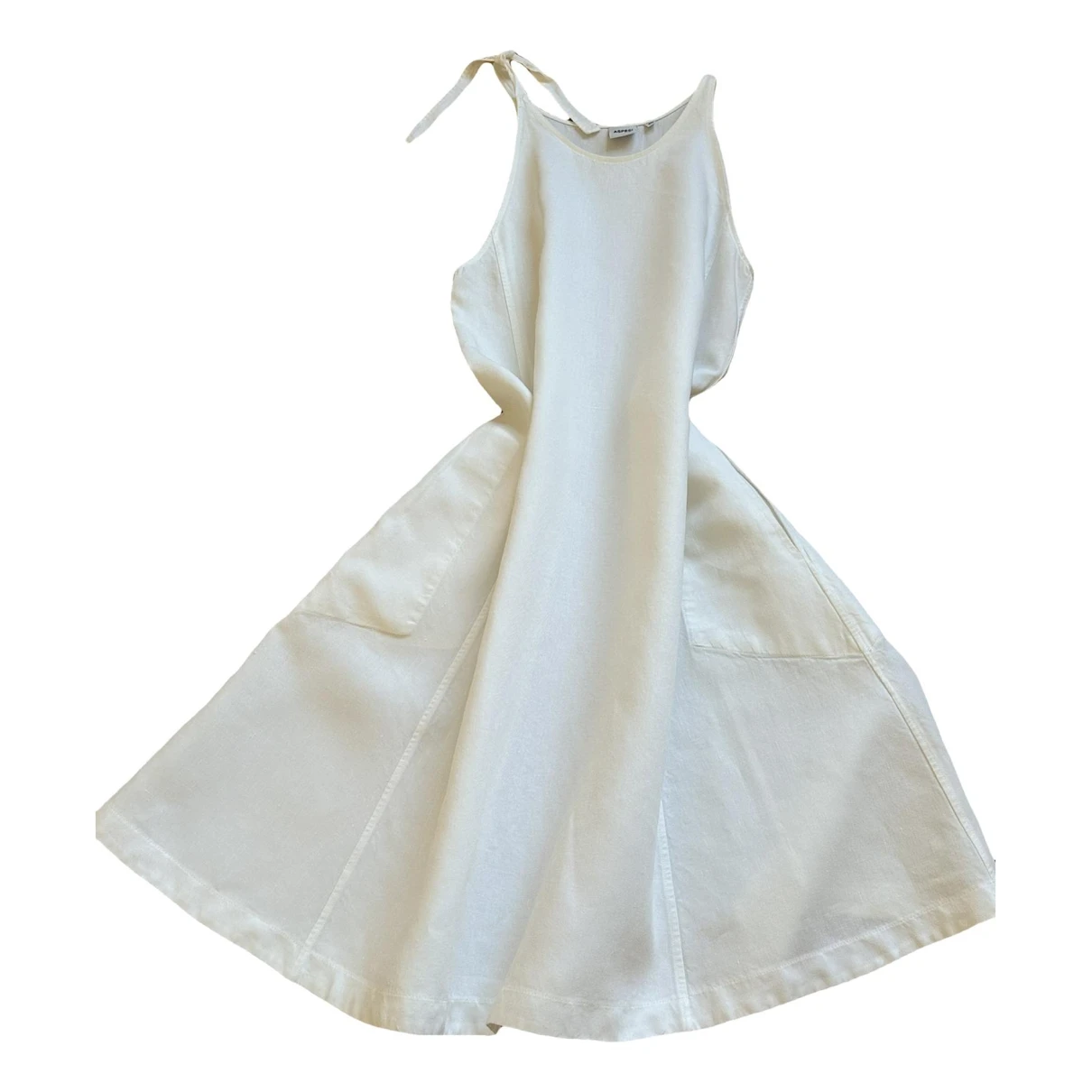 Pre-owned Aspesi Linen Mid-length Dress In White