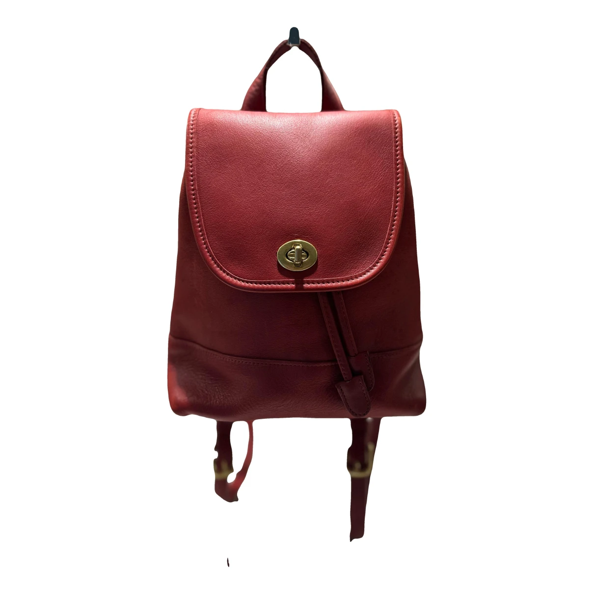 Pre-owned Coach Leather Backpack In Red