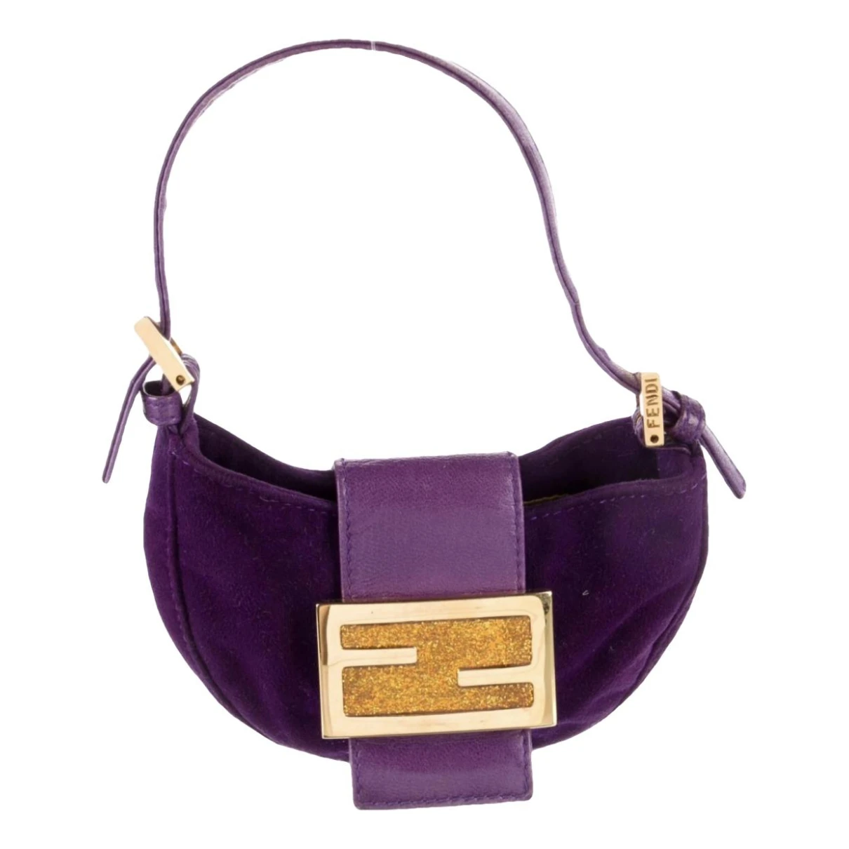 Pre-owned Fendi Croissant Vintage Cloth Handbag In Purple