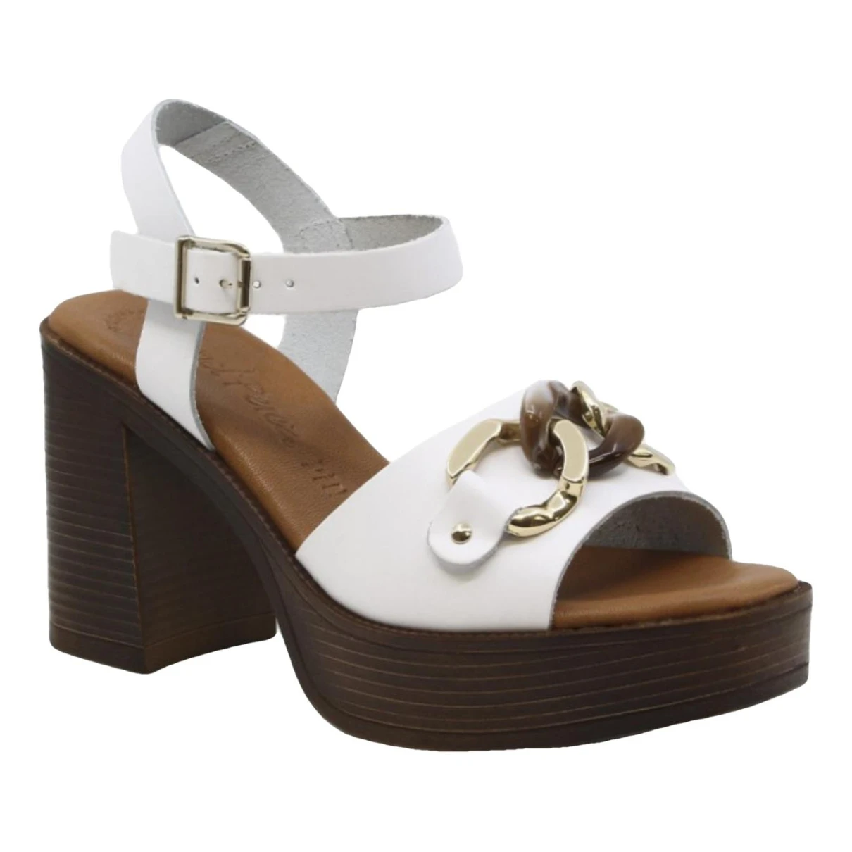 Pre-owned Raquel Allegra Leather Sandals In White