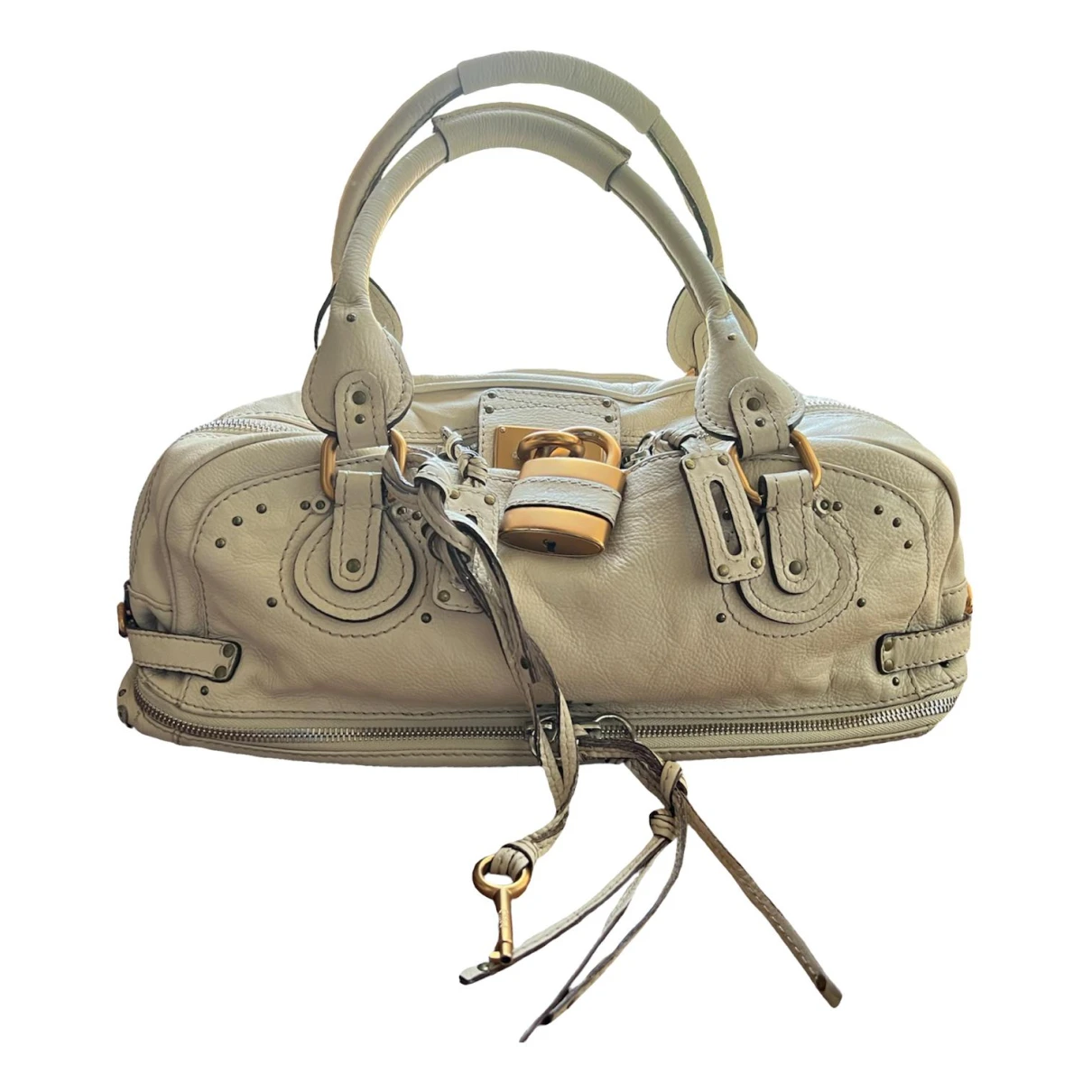 Pre-owned Chloé Paddington Leather Handbag In Beige