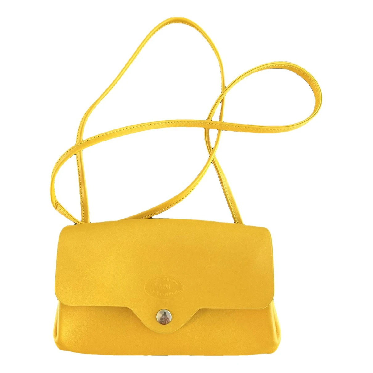 Pre-owned Le Tanneur Leather Crossbody Bag In Yellow