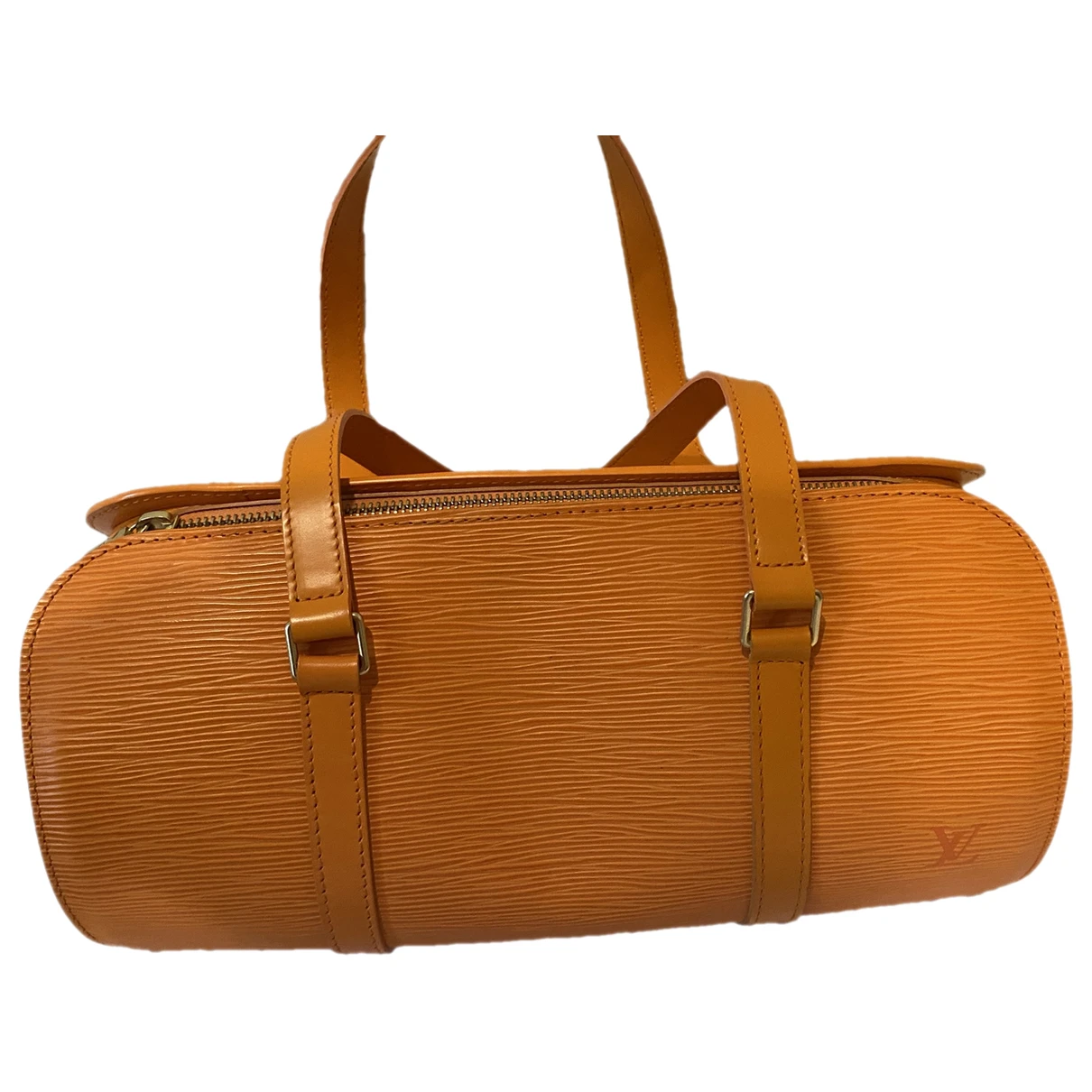 Pre-owned Louis Vuitton Soufflot Vintage Leather Handbag In Orange