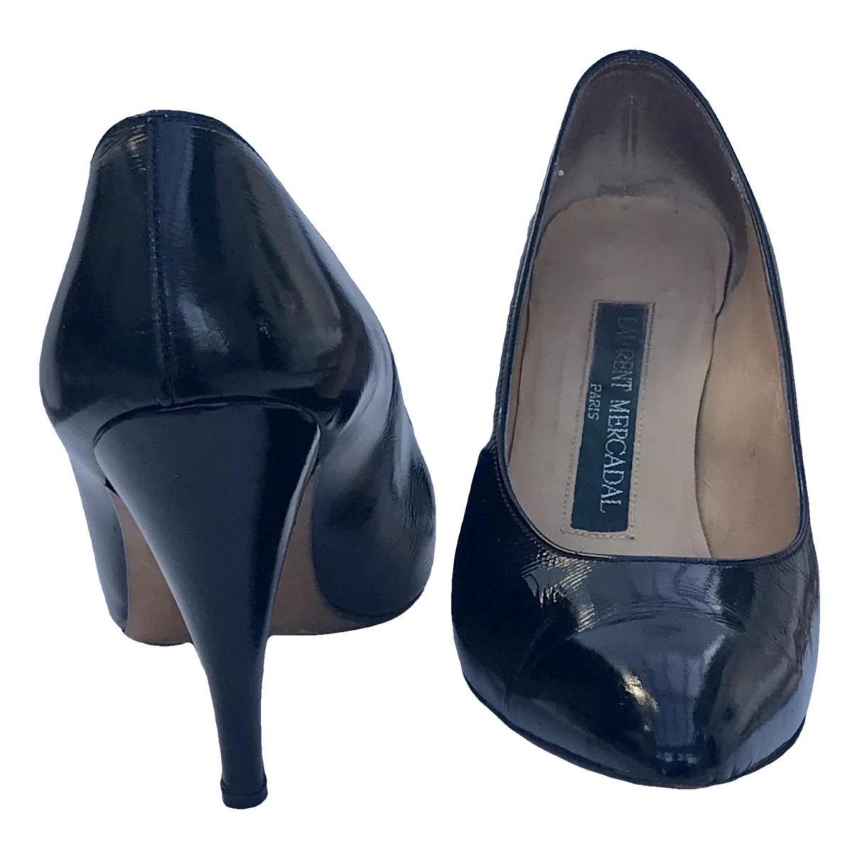 Pre-owned Atelier Mercadal Patent Leather Heels In Black