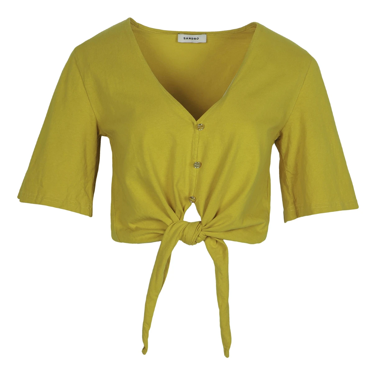 Pre-owned Sandro Spring Summer 2021 Blouse In Yellow