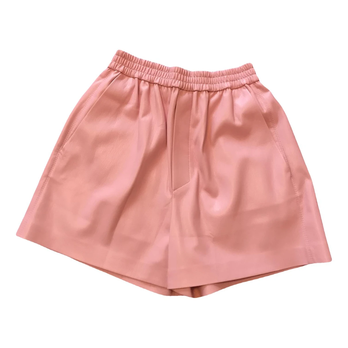 Pre-owned Nanushka Vegan Leather Mini Short In Pink