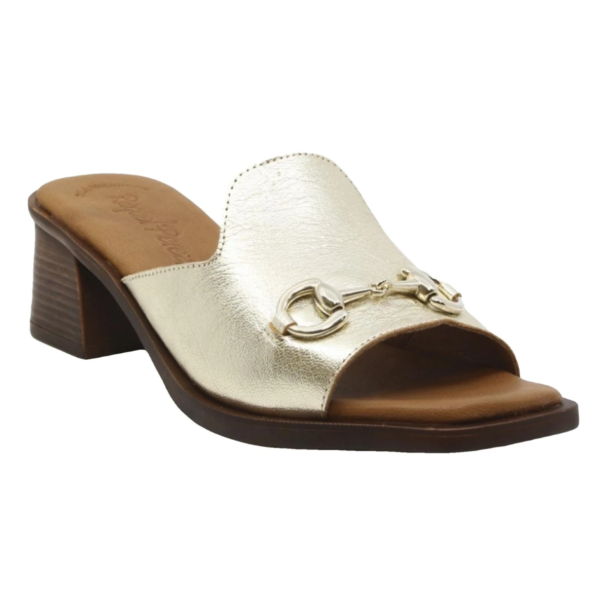Pre-owned Raquel Allegra Leather Sandals In Gold