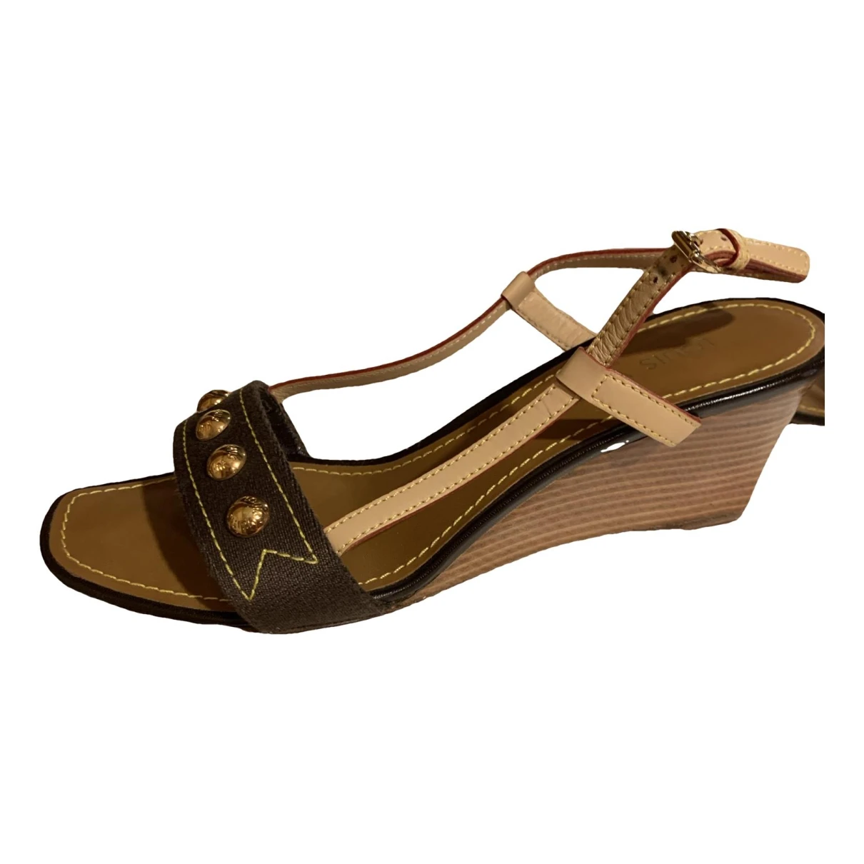 Pre-owned Louis Vuitton Leather Sandal In Brown