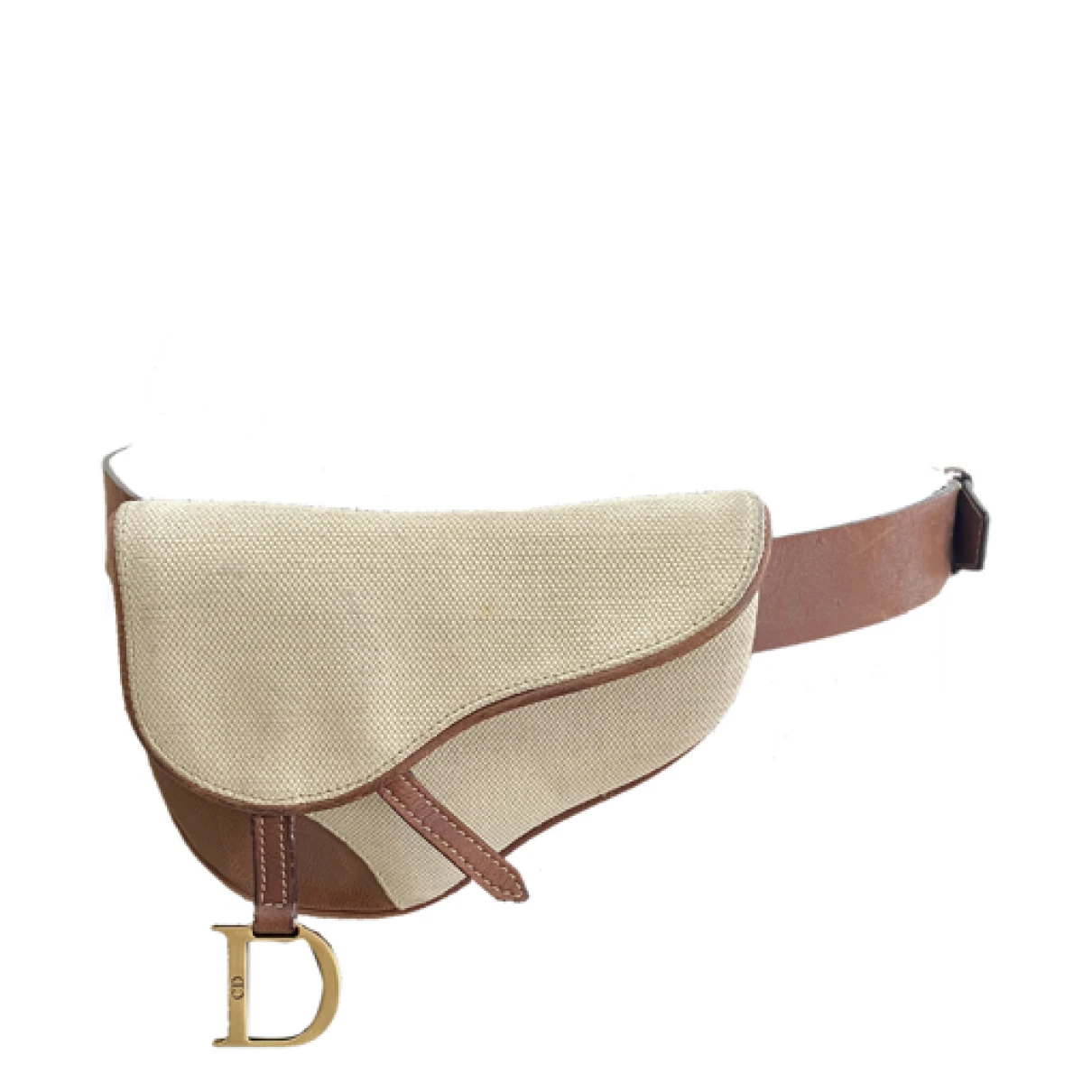 Pre-owned Dior Leather Belt In Ecru