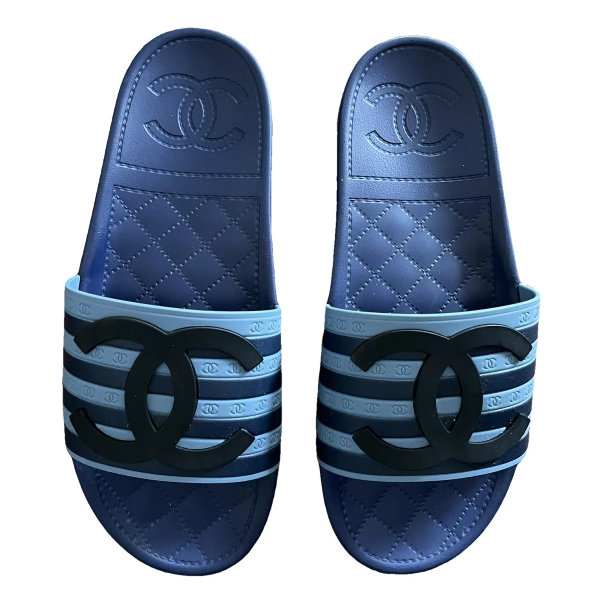 Pre-owned Chanel Mules In Blue