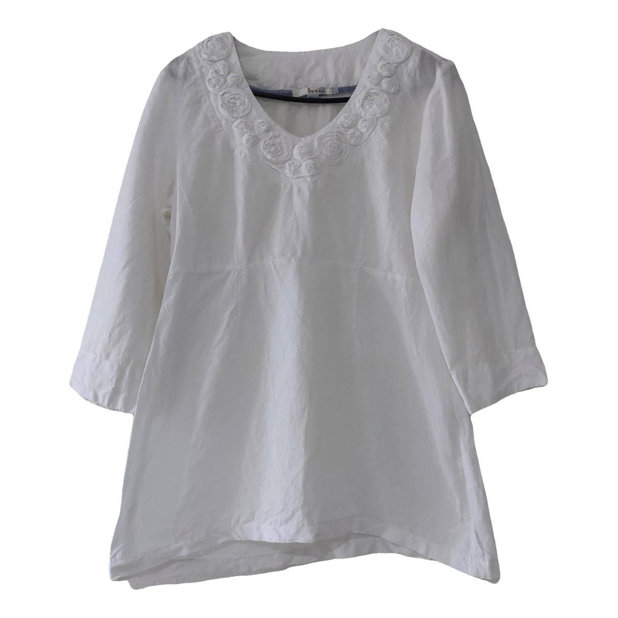 Pre-owned Boden Linen Shirt In White