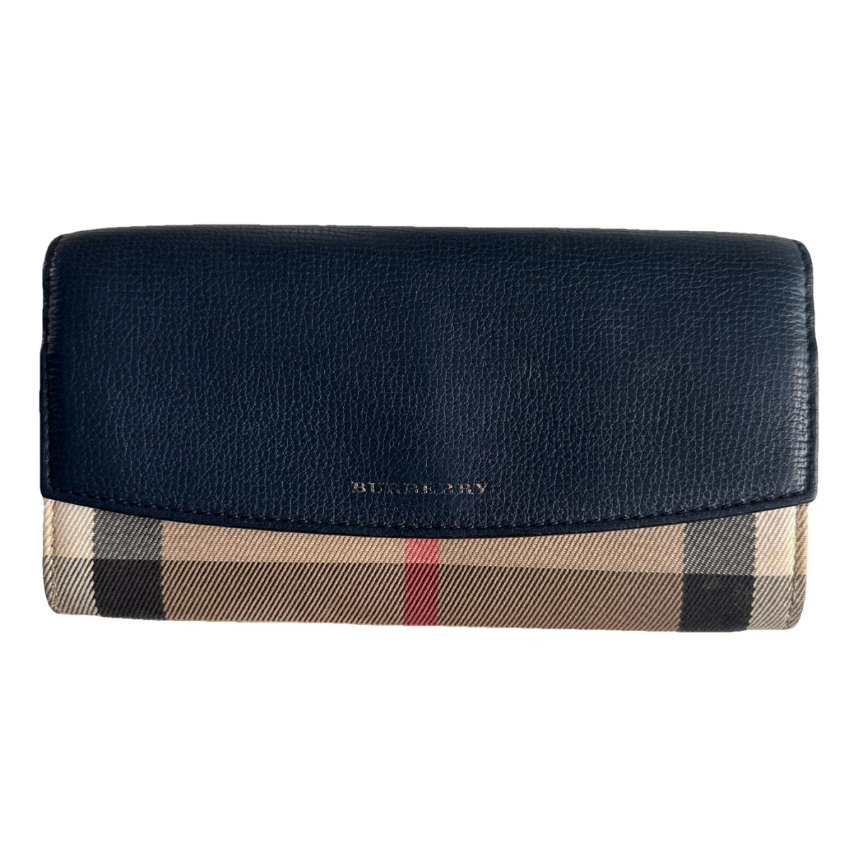 Pre-owned Burberry Leather Wallet In Blue