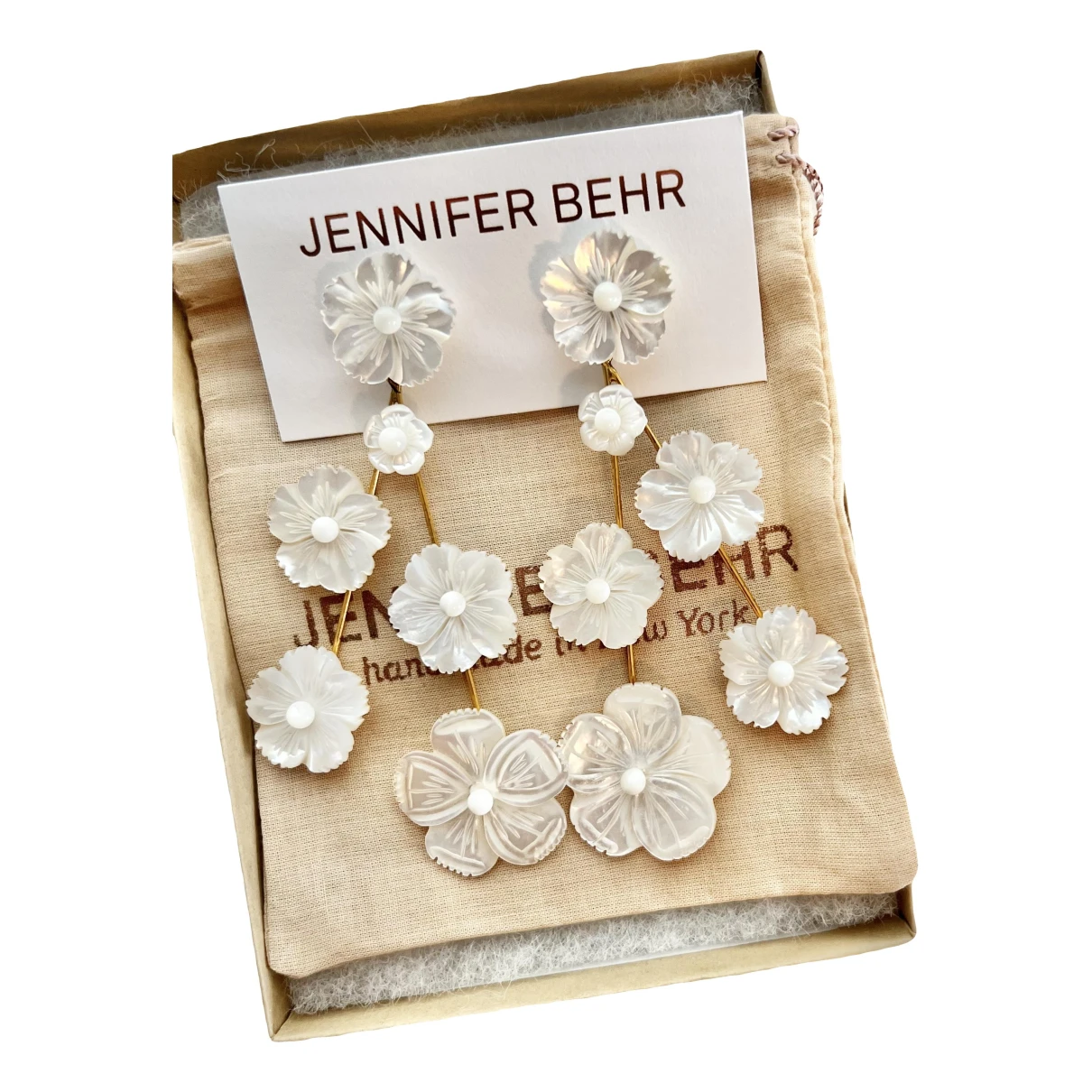Pre-owned Jennifer Behr Earrings In White