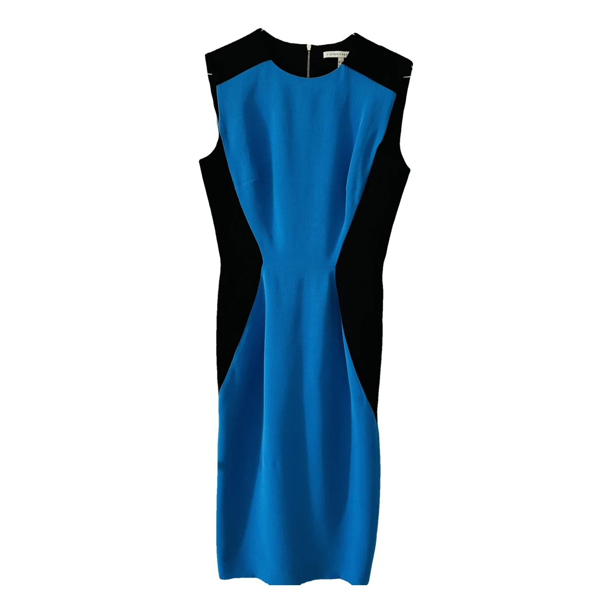 Pre-owned Victoria Beckham Silk Mid-length Dress In Blue