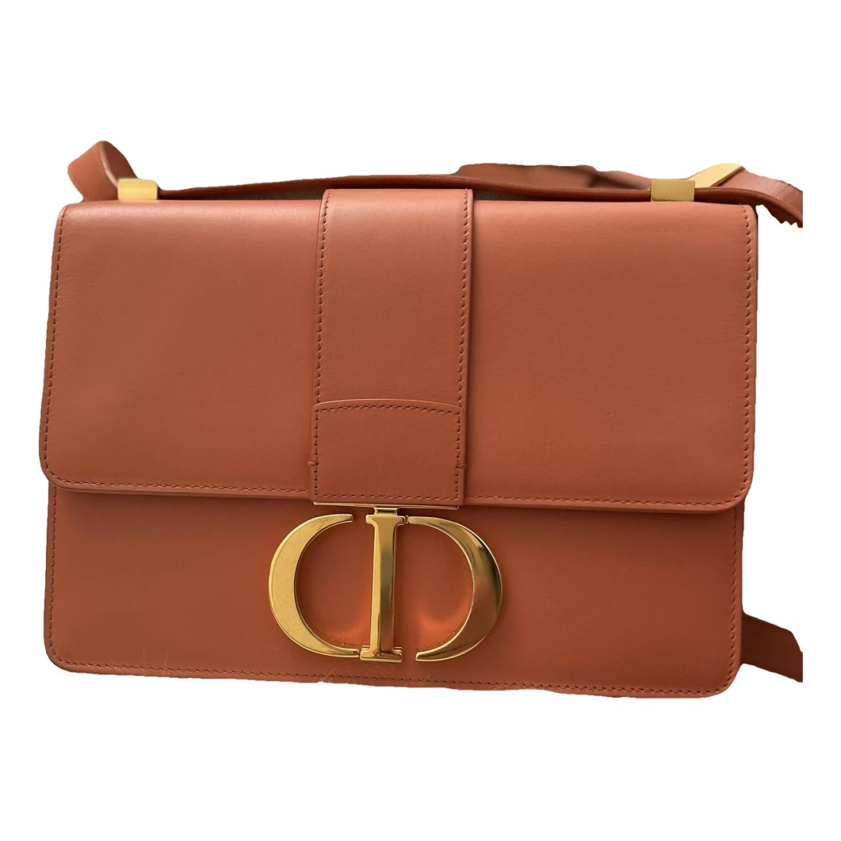 Pre-owned Dior Leather Crossbody Bag In Orange
