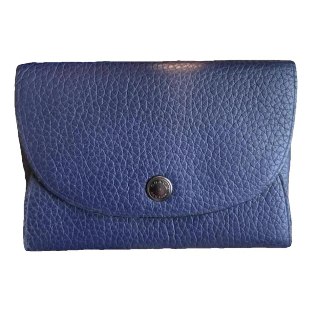 Pre-owned Coach Leather Card Wallet In Blue