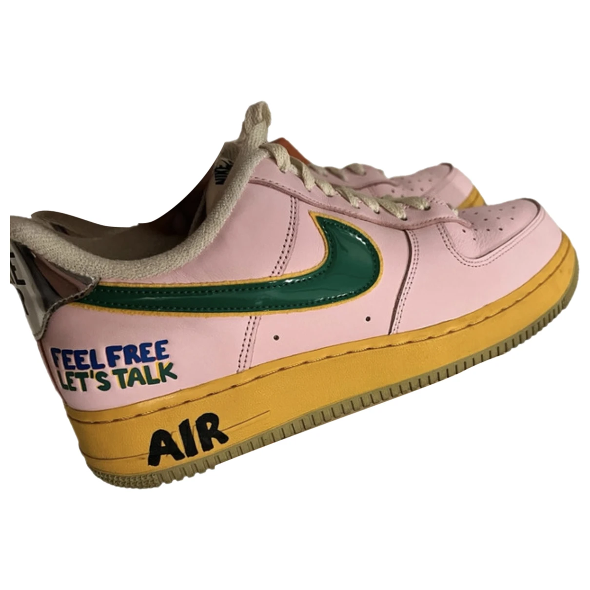 Pre-owned Nike Air Force 1 Leather Low Trainers In Pink