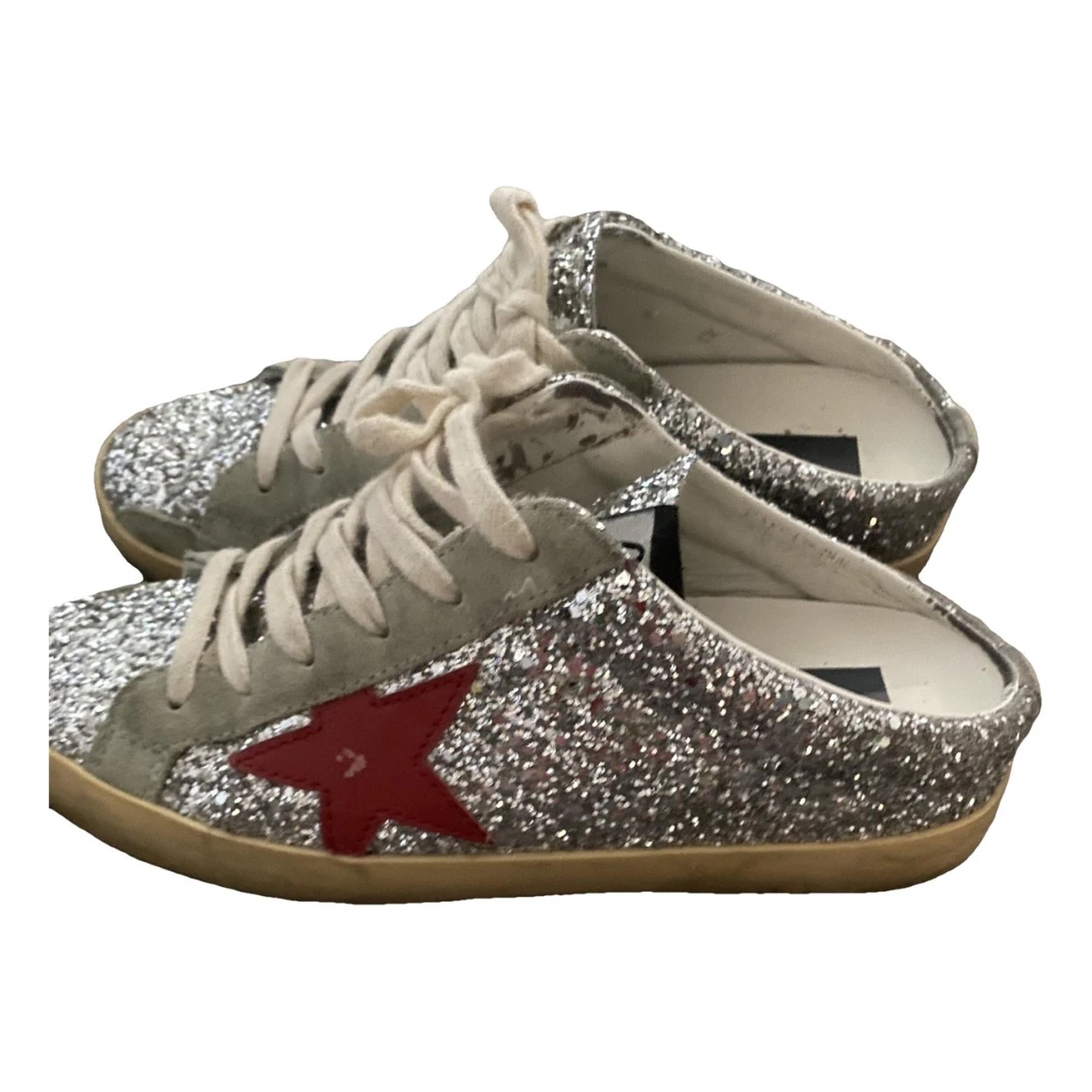 Pre-owned Golden Goose Superstar Leather Trainers In Metallic