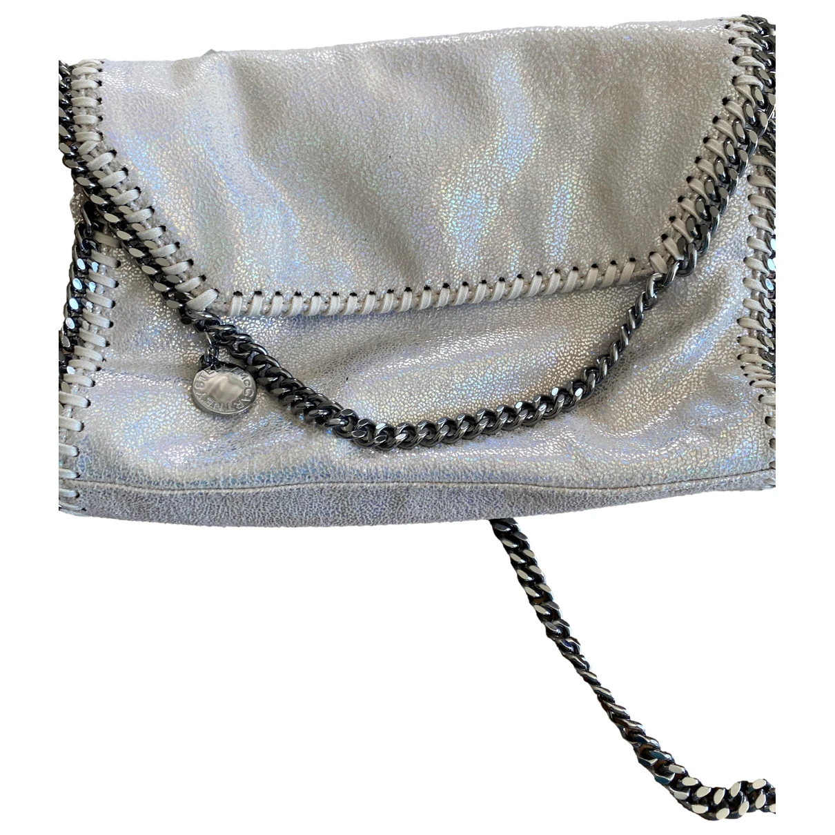 Pre-owned Stella Mccartney Falabella Vegan Leather Clutch Bag In White