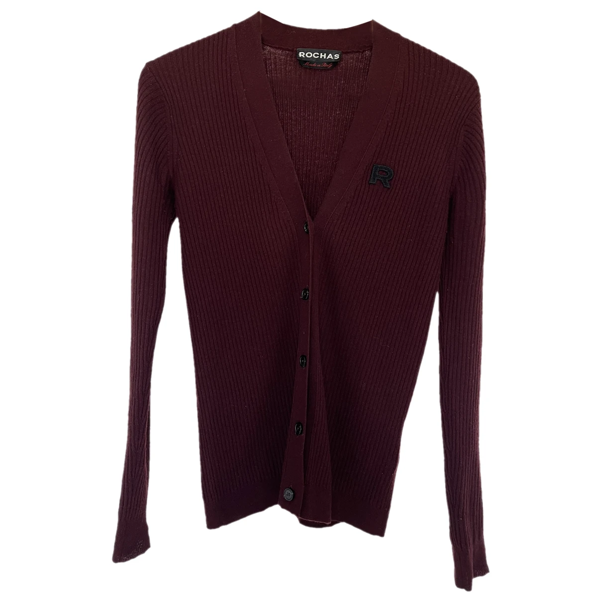 Pre-owned Rochas Cashmere Cardigan In Burgundy