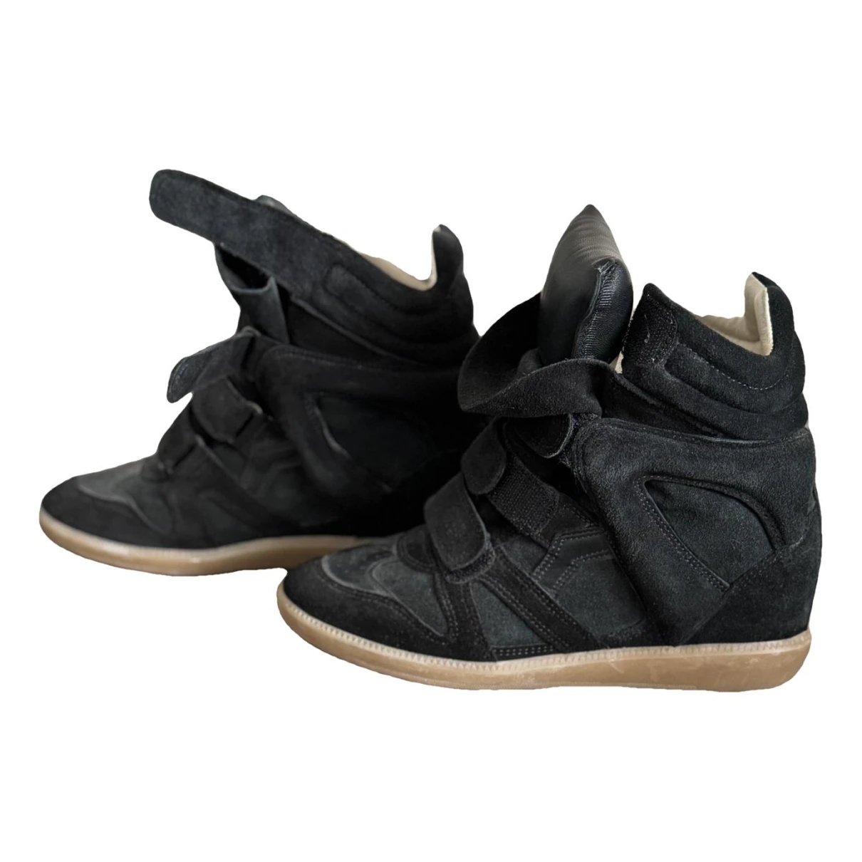 Pre-owned Isabel Marant Beckett Leather Trainers In Black