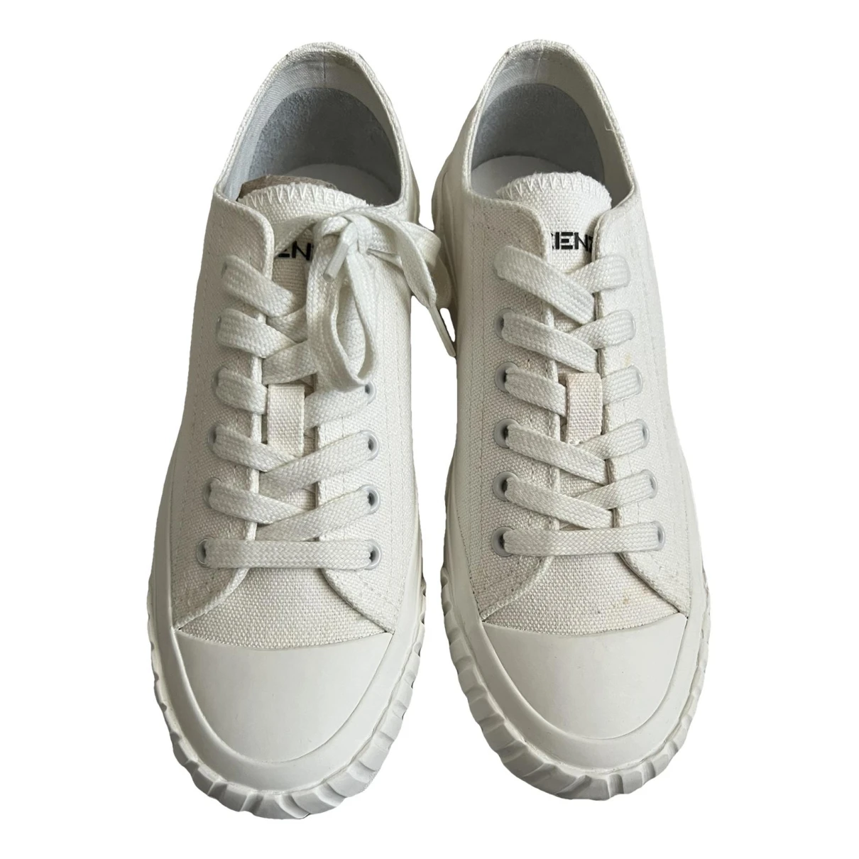 Pre-owned Kenzo Cloth Trainers In White
