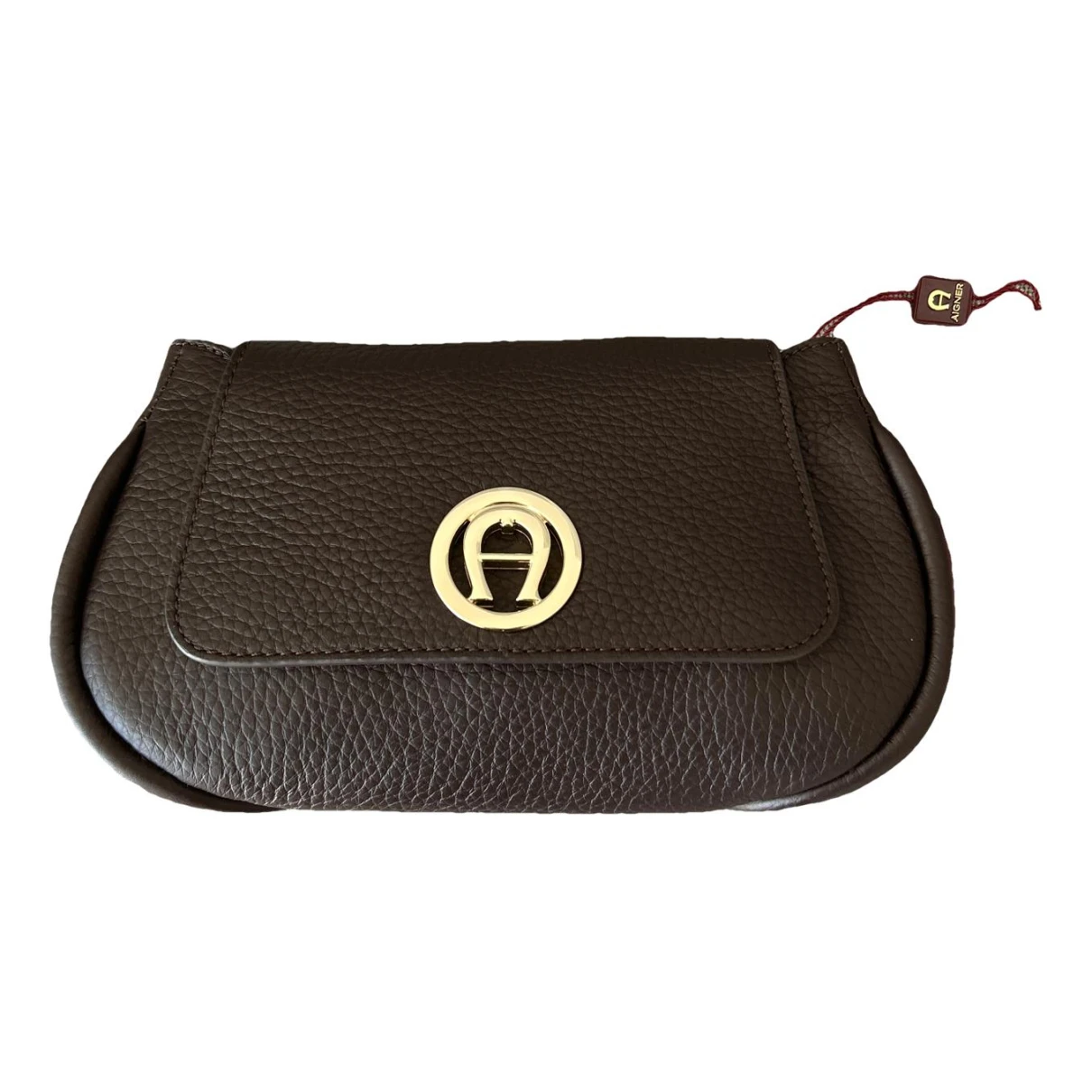 Pre-owned Aigner Leather Clutch Bag In Brown