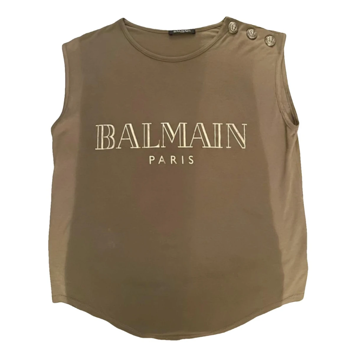 Pre-owned Balmain T-shirt In Khaki