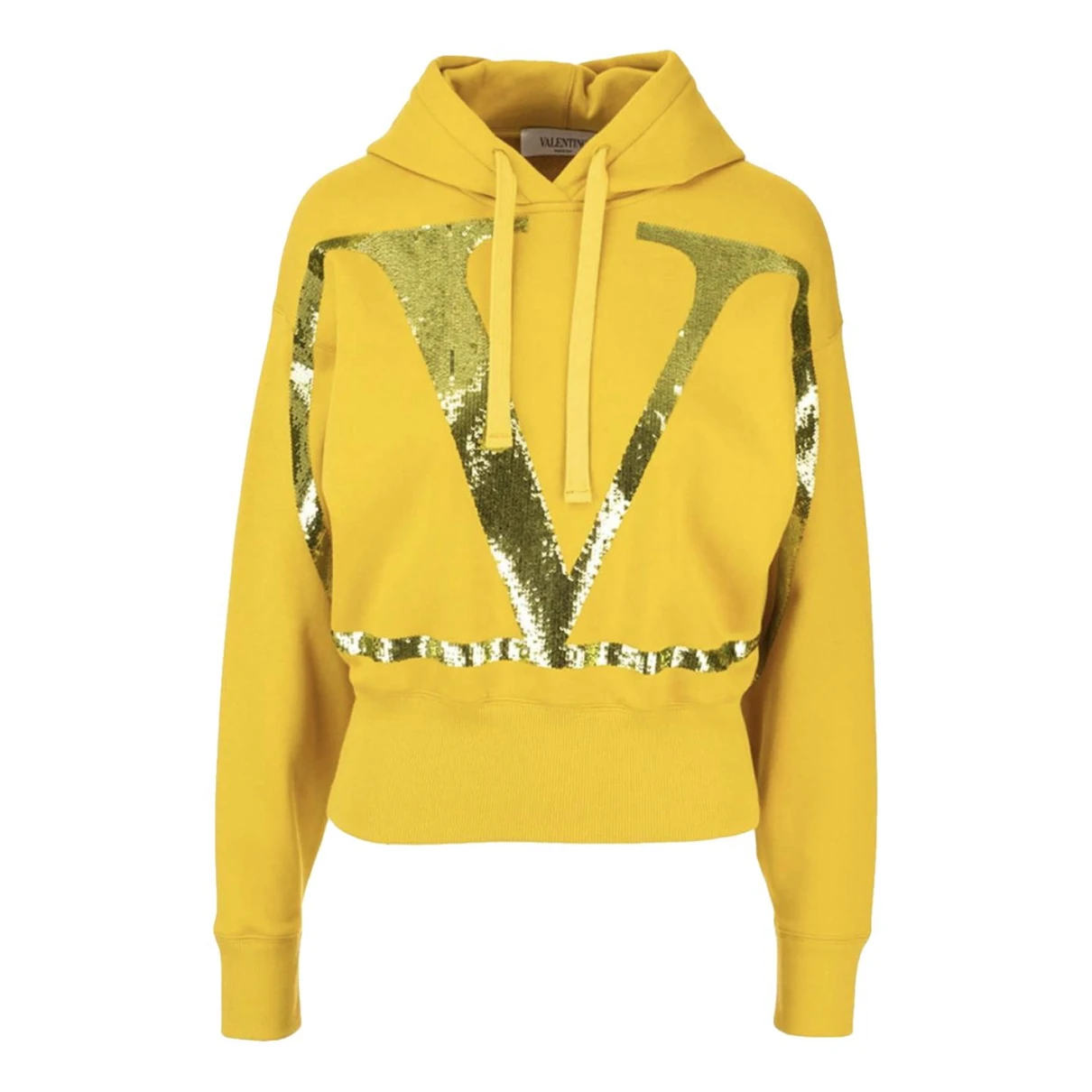 Pre-owned Valentino Vlogo Sweatshirt In Yellow