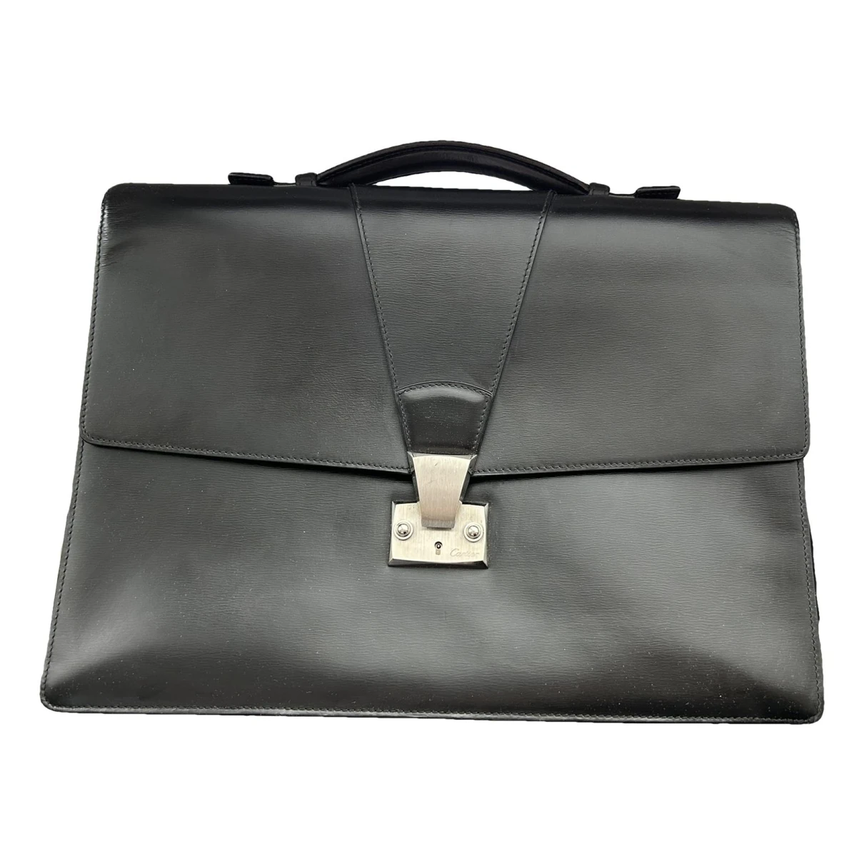 Pre-owned Cartier Leather Bag In Black