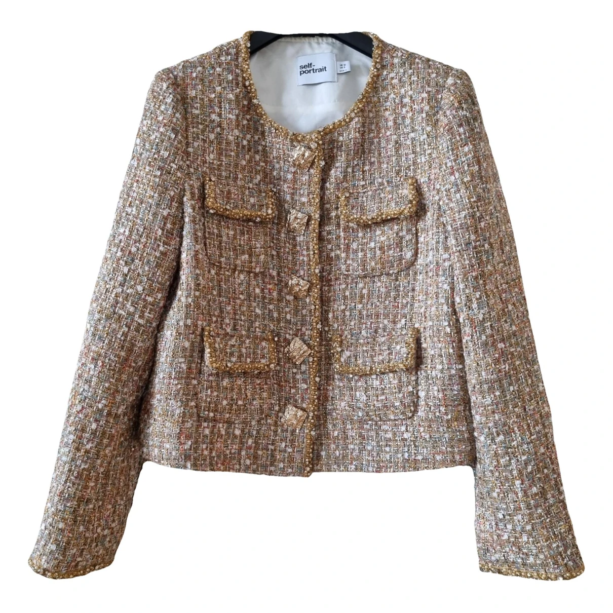 Pre-owned Self-portrait Jacket In Gold