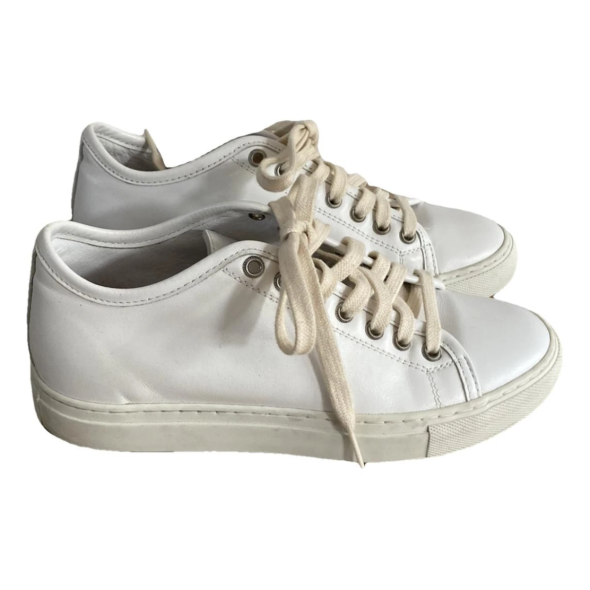 Pre-owned Sofie D'hoore Leather Trainers In White