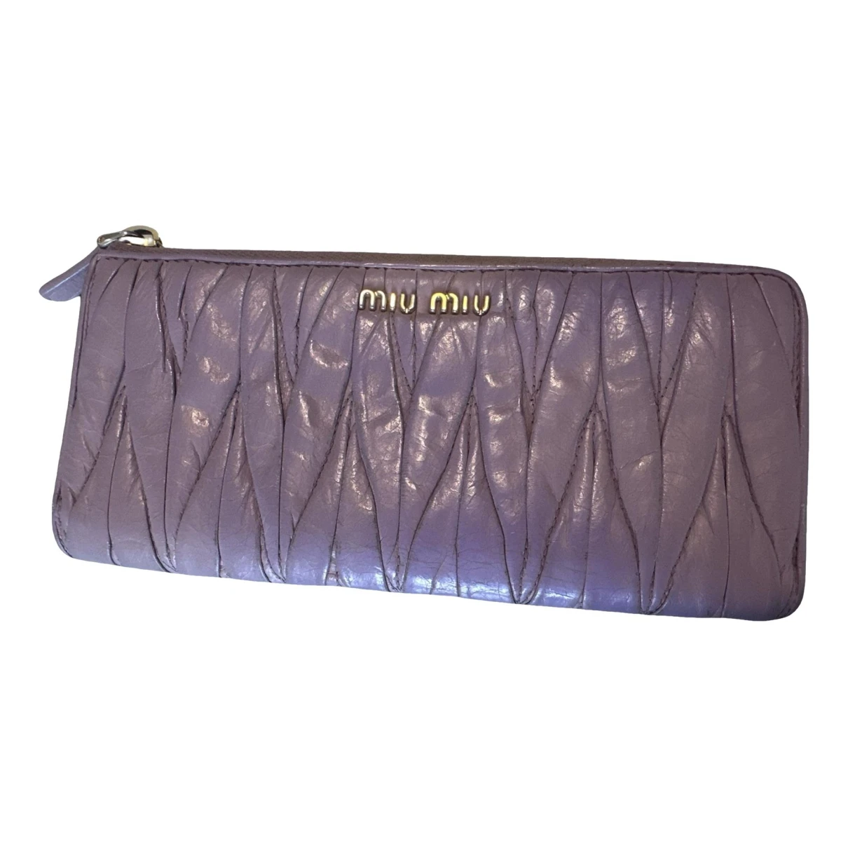 Pre-owned Miu Miu Exotic Leathers Wallet In Purple
