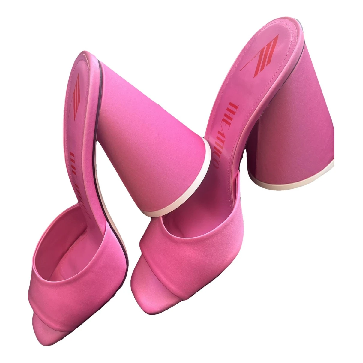 Pre-owned Attico Devon Cloth Sandals In Pink