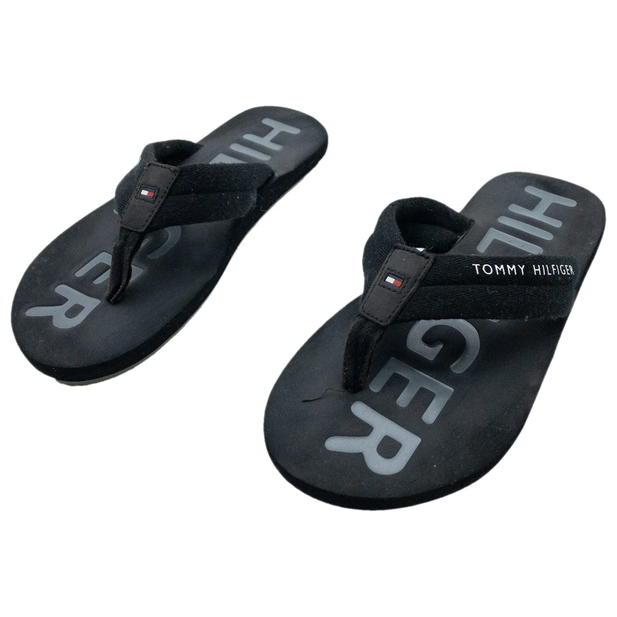 Pre-owned Tommy Hilfiger Cloth Sandals In Black