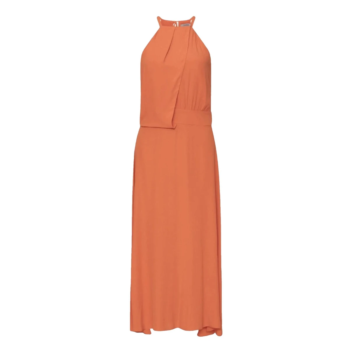 Pre-owned Max Mara Silk Mid-length Dress In Orange