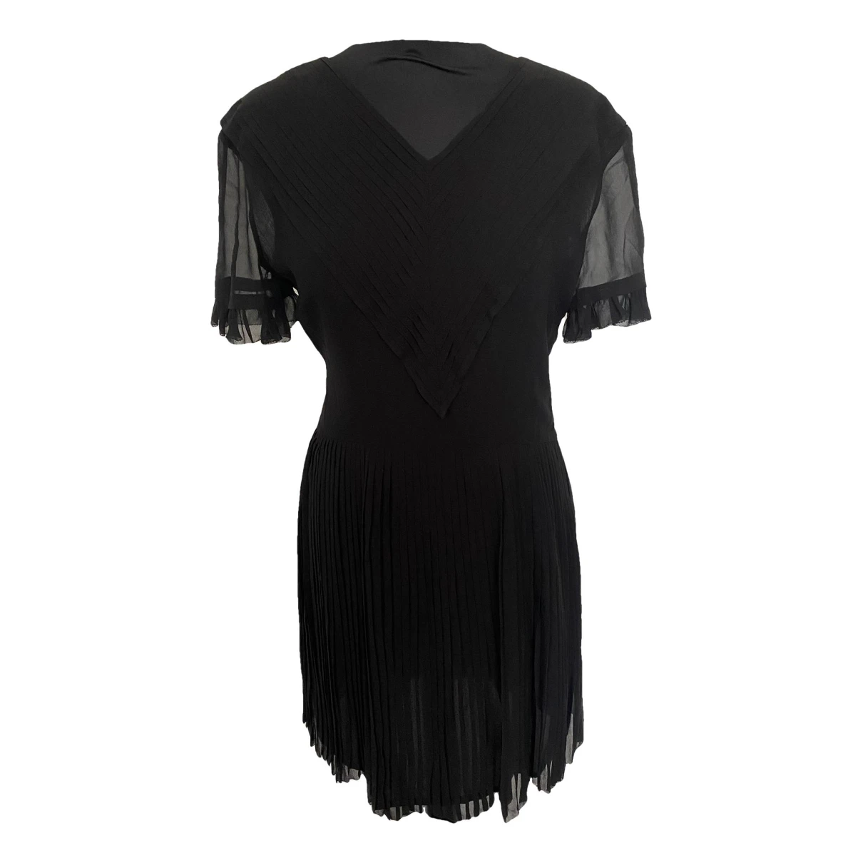 Pre-owned Balenciaga Silk Mini Dress In Black