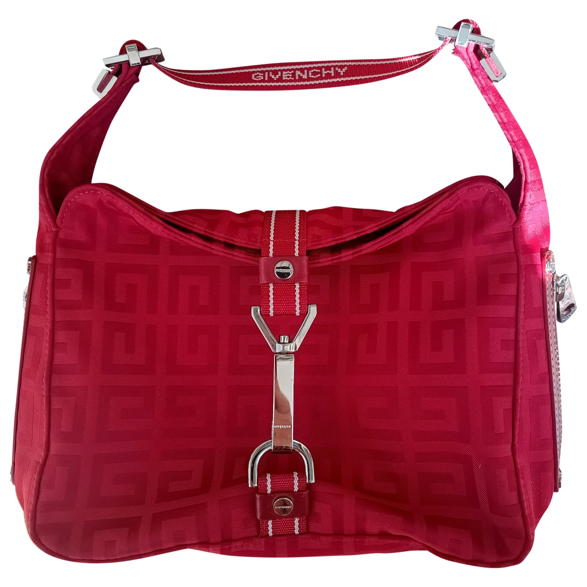 Pre-owned Givenchy Cut Out Cloth Handbag In Red