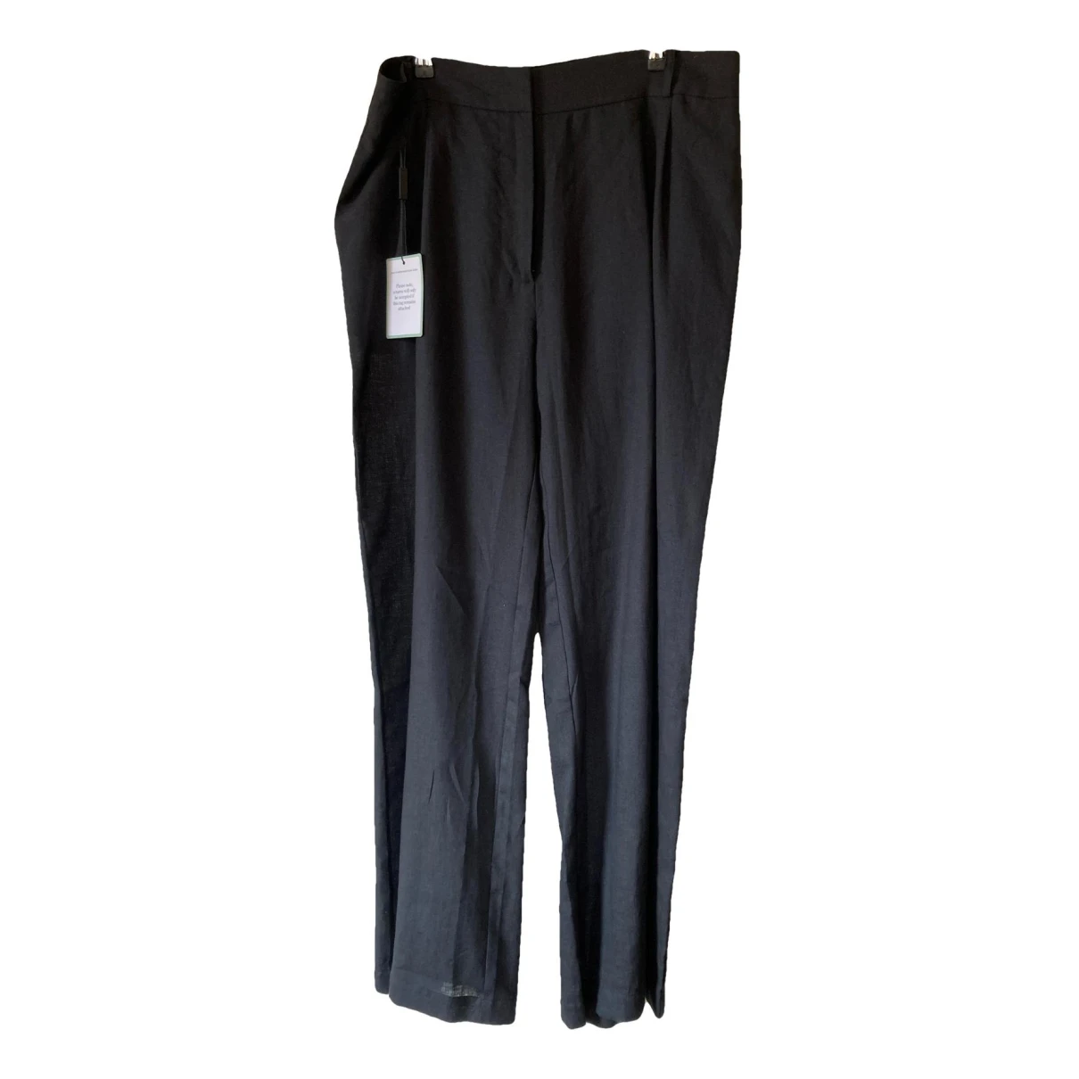 Pre-owned Asceno Linen Trousers In Black
