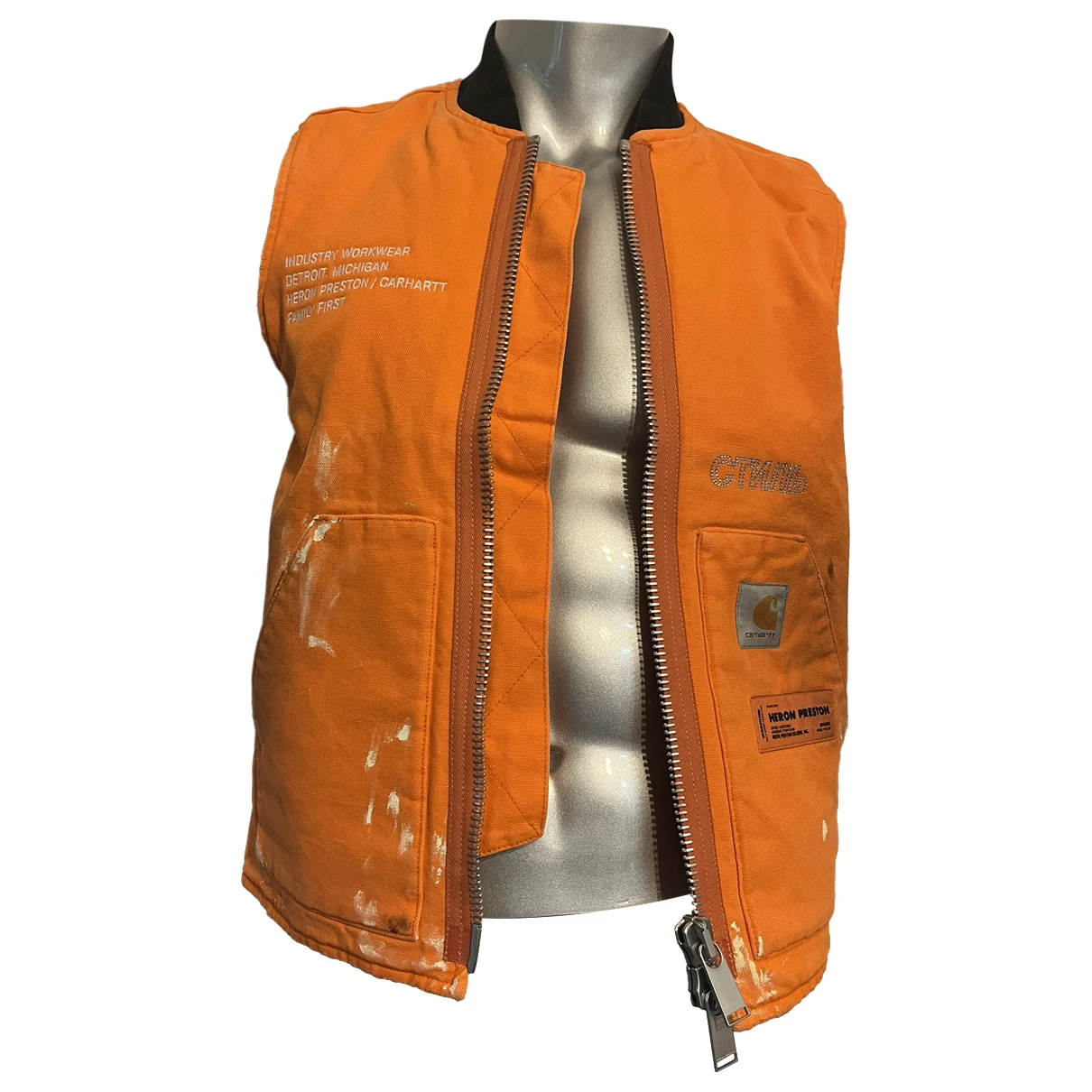 Pre-owned Carhartt Vest In Orange