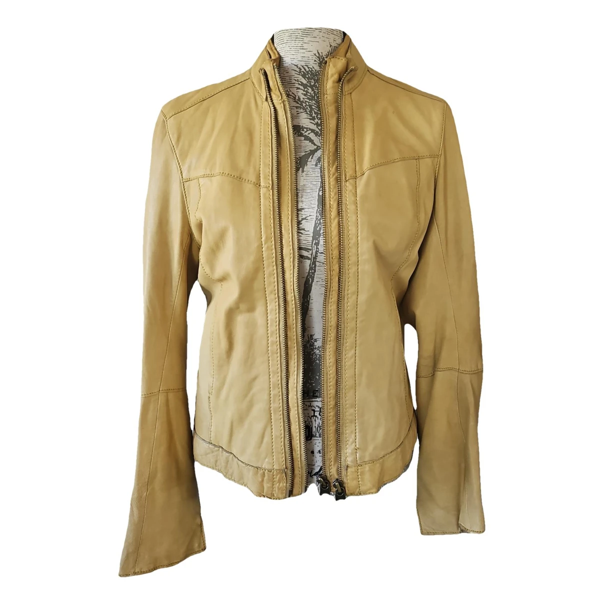 Pre-owned Zadig & Voltaire Leather Jacket In Yellow