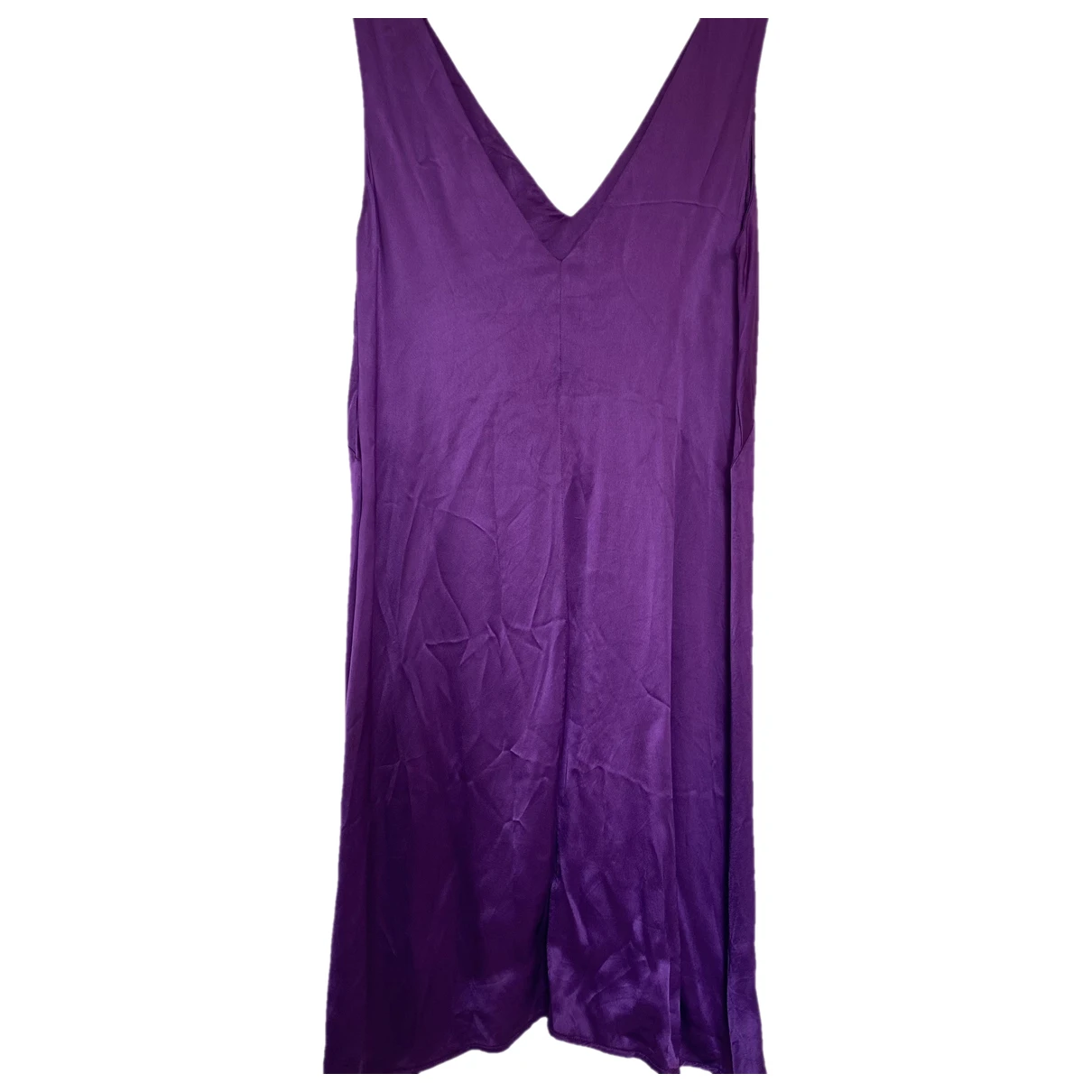 Pre-owned Agnès B. Silk Mini Dress In Purple