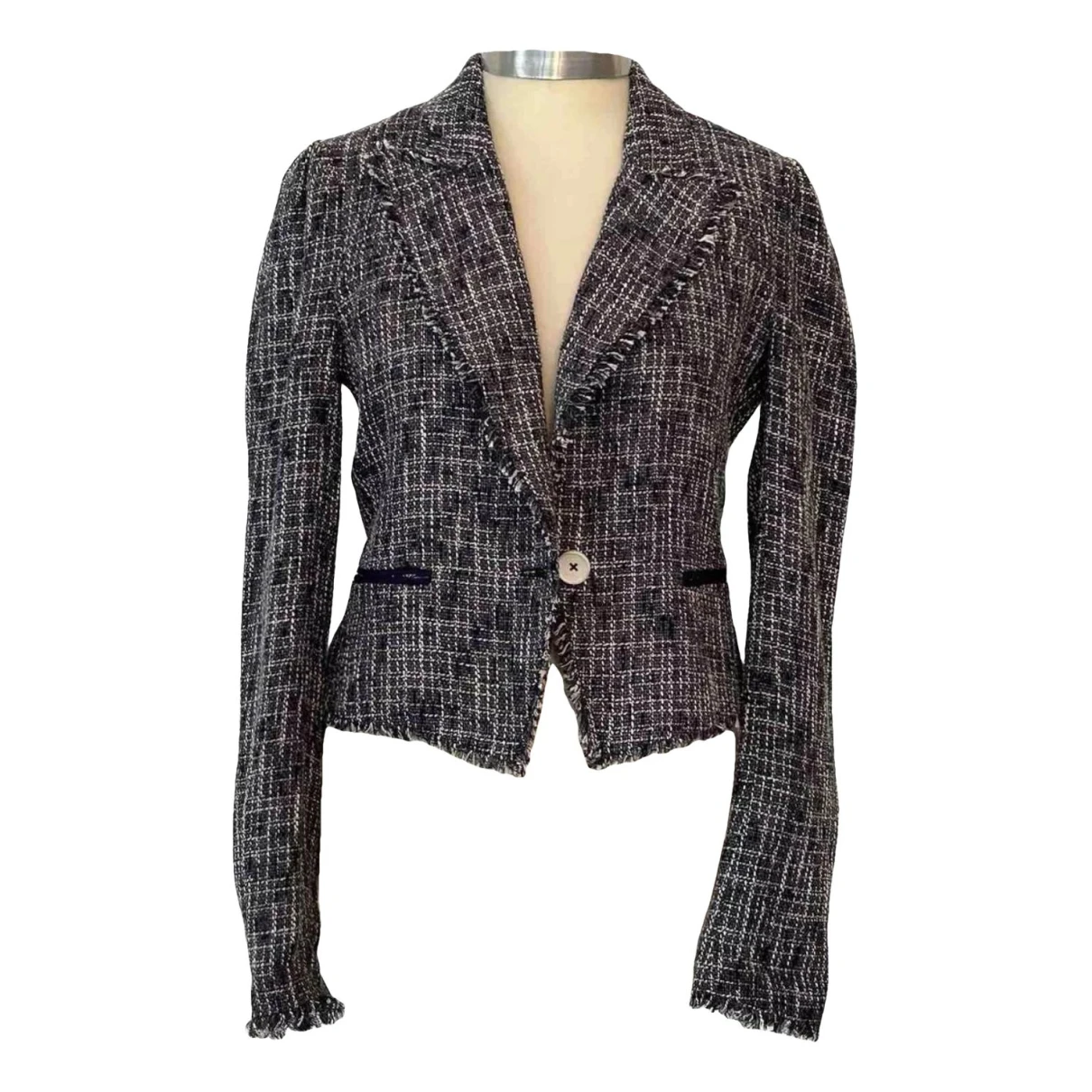 Pre-owned Paige Linen Blazer In Blue