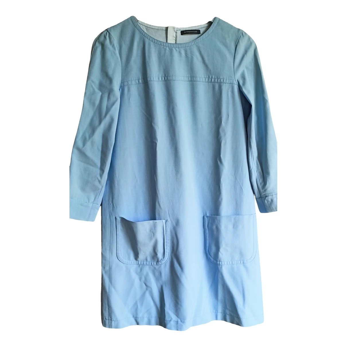 Pre-owned Strenesse Wool Mini Dress In Blue