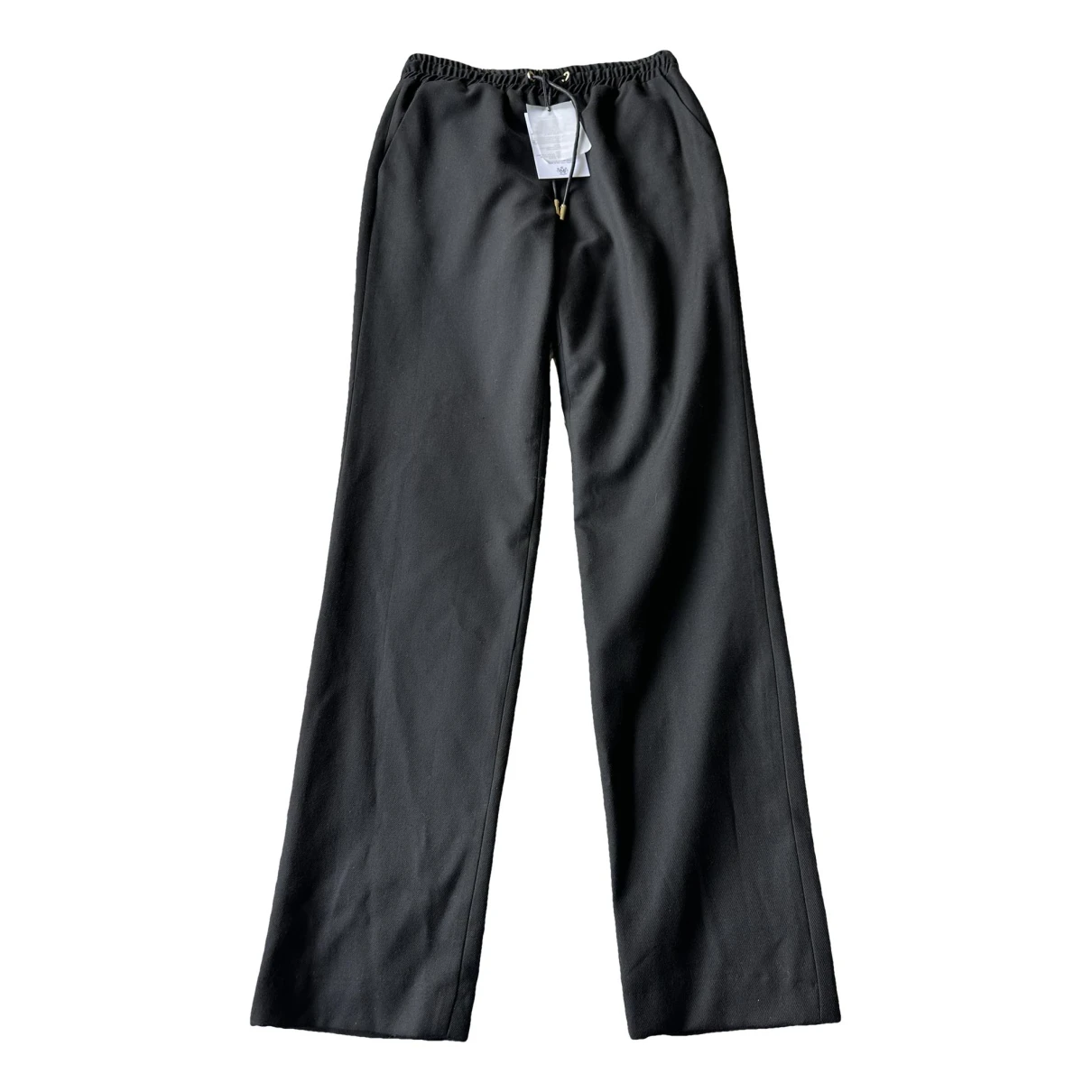 Pre-owned Max & Moi Wool Straight Pants In Black
