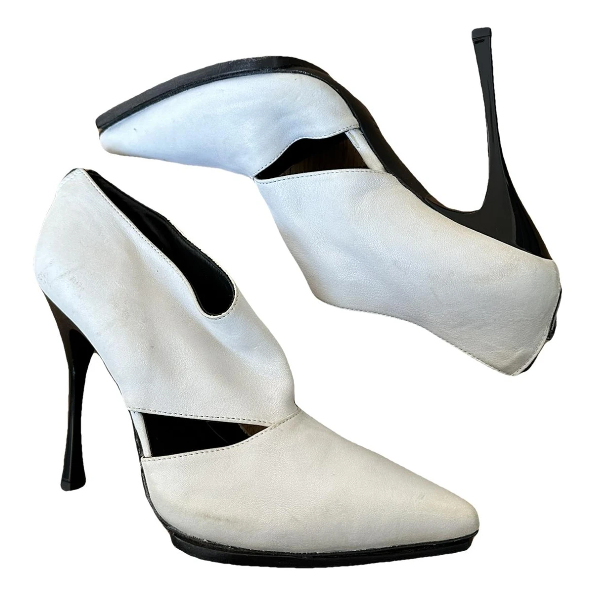 Pre-owned Ann Demeulemeester Leather Heels In White